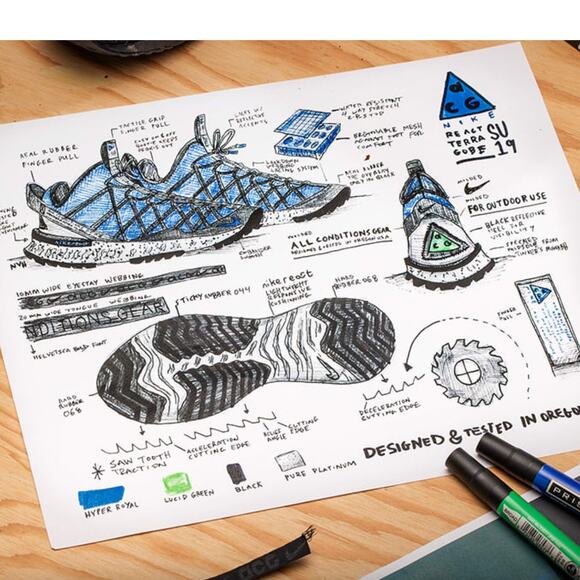 Nike ACG React Terra Gobe Hiking Training Running Shoes US Womens 6 Jungle Green - Picture 9 of 10